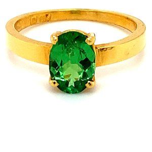 Tsavorite 1.32ct Solid 22K Yellow Gold Ring